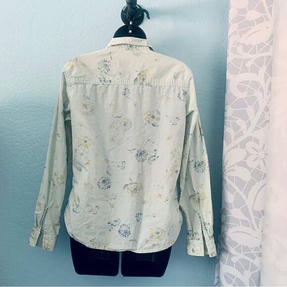 Liz Claiborne Blue Floral Button Down Shirt Size Small - Picture 7 of 12